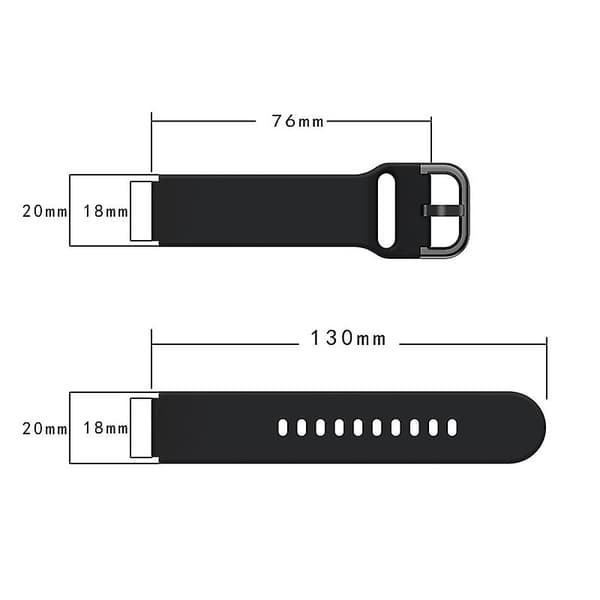 Sort Sort kompatibel med Xiaomi Mi Watch Silikone Urrem