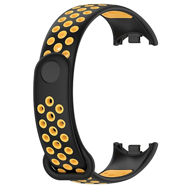 Svart Gul Svart Gul Silikon Armbandsrem kompatibel med Xiaomi Mi Band 8