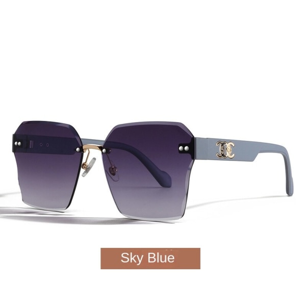 Solglasögon Kvinnor High-End Solskydd Slimming Stor ram Anti-Glare UV Solglasögon Ink Black