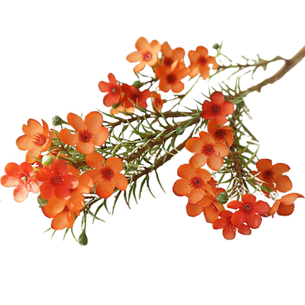 1 stk. Kunstig Blomst Estetisk Høstdekorasjon DIY Australsk Farget Plommeblomst til Soverom Orange
