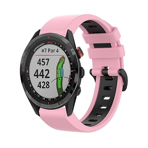 Pink Sort Pink Sort Silikone Urrem kompatibel med Garmin Approach S62