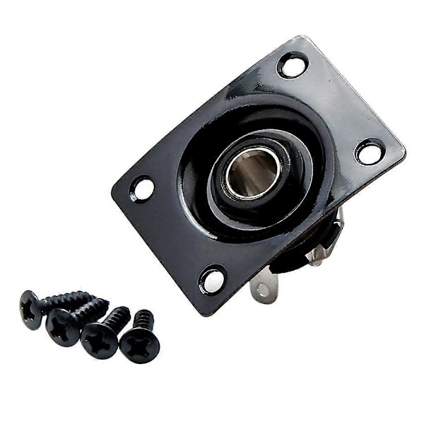 Sort Firkantet Gitar Bass Utgang Jack Plate 1/4'' for Elektrisk Gitar