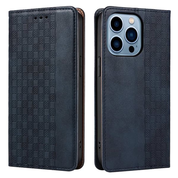 Kotelo iPhone 15 Pro Maxille, tummansininen, taitettava jalusta