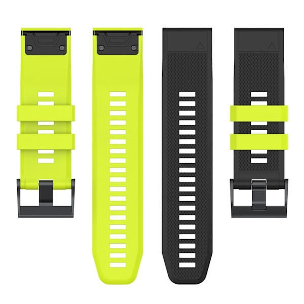 Svart Limegrön Svart Limegrön Silikon Armbandsrem kompatibel med Garmin Fenix 7