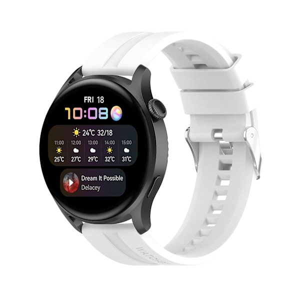 Hvit Hvit kompatibel med Huawei Watch 3 / 3 Pro Silikonklokkereim