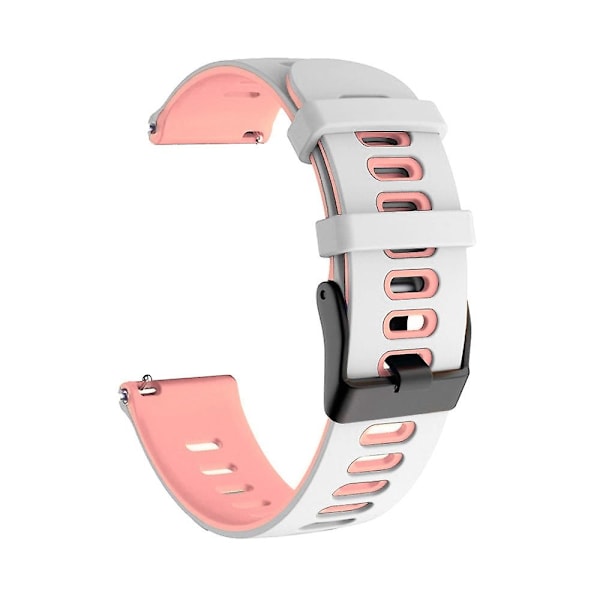 Hvit Rosa Hvit Rosa 20mm Silikonrem kompatibel med Garmin kompatibel med erunner 645 Music