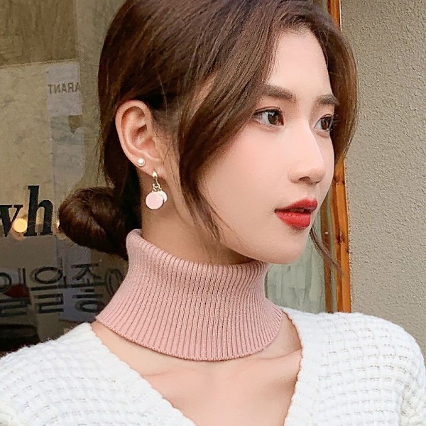 Dame falsk krage Avtakbar halv Cashmere Small Bana Koreansk Deep camel Average size