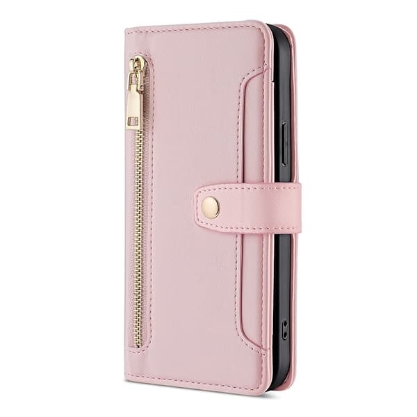 Etui til iPhone 15 Rosa (enkelt skinnetui) Flip Crossbody-stropp