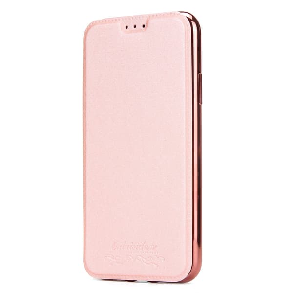 Etui til iPhone 15 rosa Flip Ultratynn Lommebok med Kortholder