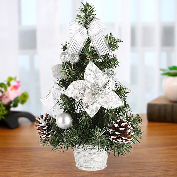 Julgran Konstgjord 3D Färgglad DIY Glänsande Liten Julgran Högtidsmaterial Red