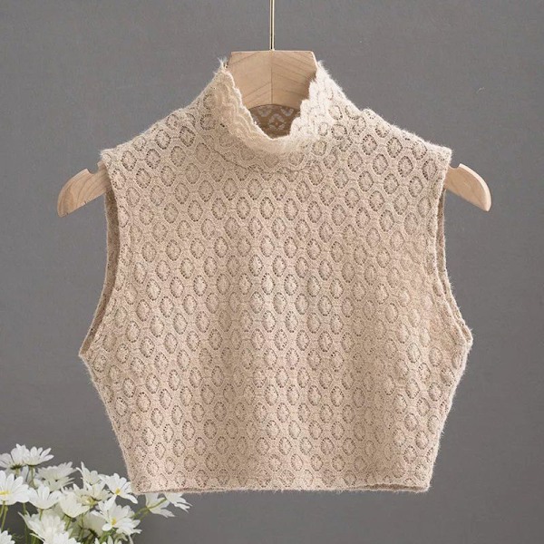 Dame falsk krage Avtakbar halv koreansk stil Allsidig Lac White-L