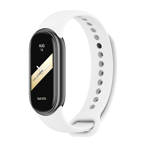 Hvit Mijobs Silikonrem i ensfarget design kompatibel med Xiaomi Mi Band 8