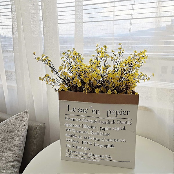 6 stk. Kunstige Blomster Falske Gypsophila Blomster til Hjemmekontor Bryllup Julefrokost Dekoration (Gul)