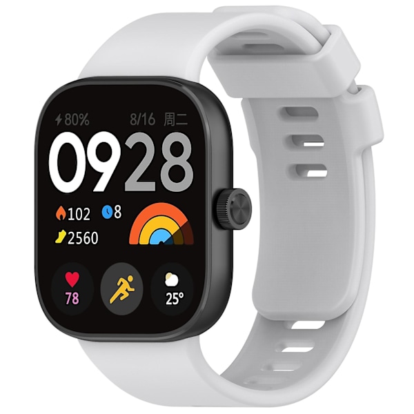 Grå Grå Enfärgad Silikonrem kompatibel med Redmi Watch 4
