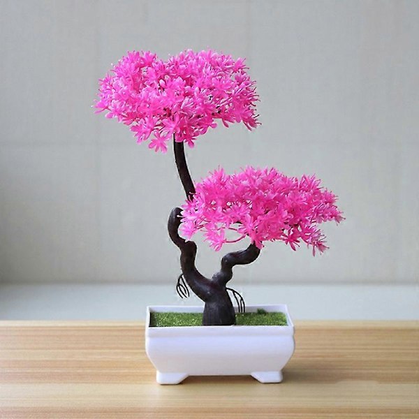 Kunstig Plante Livaktig Vedlikeholdsfri Plast Falsk Bonsai Tre Potteplante Ornament Hjem Hotell Hage Dekor Gave 5