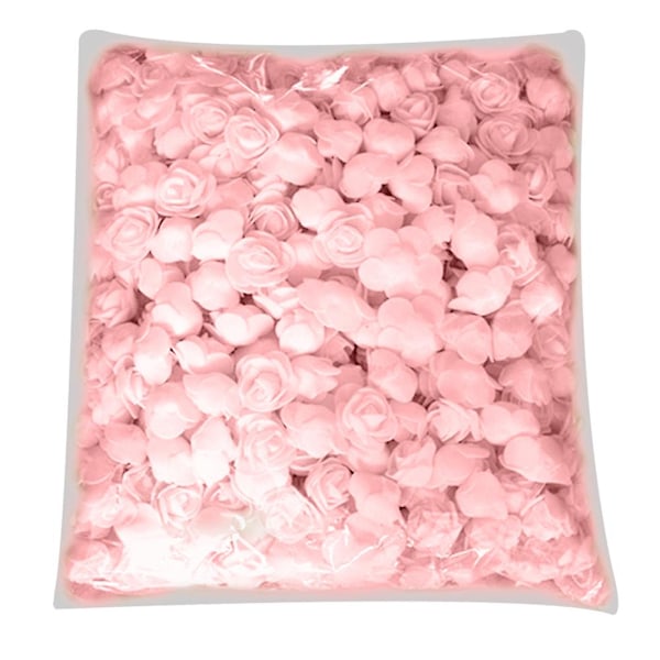 500 stk. PE Skum Rosehode Kunstig Blomst for DIY Bjørnedukke Bryllup Hus Dekor Champagne Pink