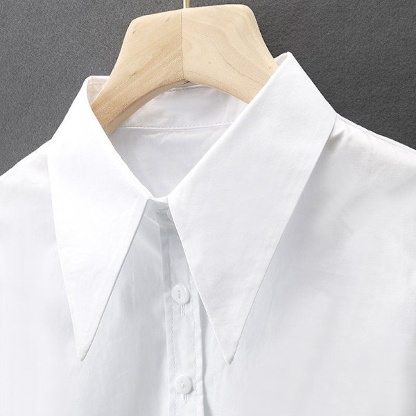 Dame falsk krave Aftagelig halv Hvid Stilfuld Alsidig Round neck