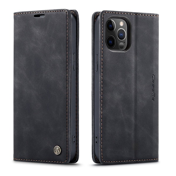 Etui til iPhone 15 Plus sort Wallet med kortholder flip