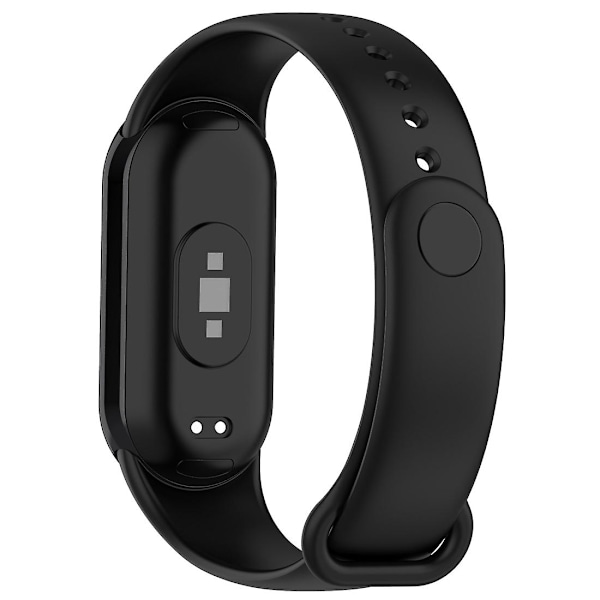 Musta silikonitulppakellon ranneke, yhteensopiva Xiaomi Mi Band 8:n kanssa