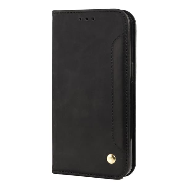 Etui til iPhone 13 Mini, sort Business Wallet med kortholder, flip med farvematch
