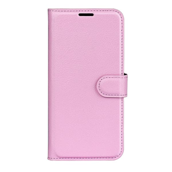 Etui til iPhone 14 Pro, pink flip-pung med kortholder