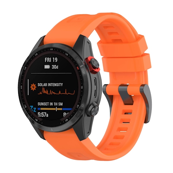 Oransje Oransje Silikonklokkereim kompatibel med Garmin Fenix 7s