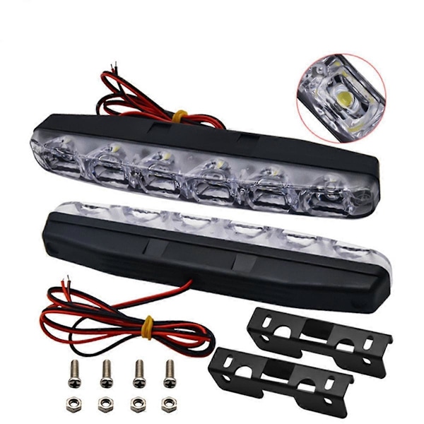 6 LED Erittäin Kirkkaat Päiväajovalot Auton Keskisäleikön Koristevalot Yleismallin Autovaloille