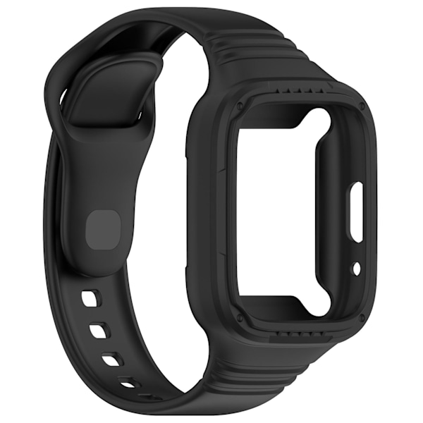 Svart Svart Integrerat Silikonarmband kompatibelt med Redmi Watch 3 Active