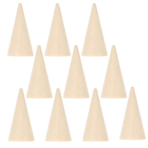 10 st 2,5x5 cm DIY Kon Ommålad Trä Konform Prydnad Hantverkstillbehör