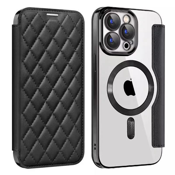Etui til iPhone 14 Plus Magnetisk Kortplads Klar Sort