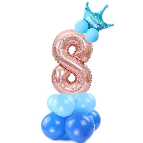 Rosa/guld digitalt nummer - helium ballong ballong för bröllopsfödelsedagsfest Blue 8