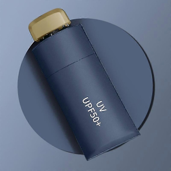 Ultralet Flad Paraply UV Solbeskyttelse Paraply Regn Paraply Lille Bærbar Black