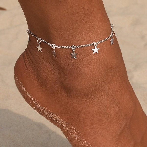 Star Hänge Fotkedja Sommar Yoga Beach Ben Armband Berlock Anklets Smycken VI03000314