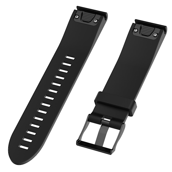 Sort Sort kompatibel med Garmin Fenix5 (22mm) silikonrem