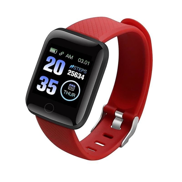 Smartwatch - Elektronik Smart Fitness Tracker Silikonrem Sport Red