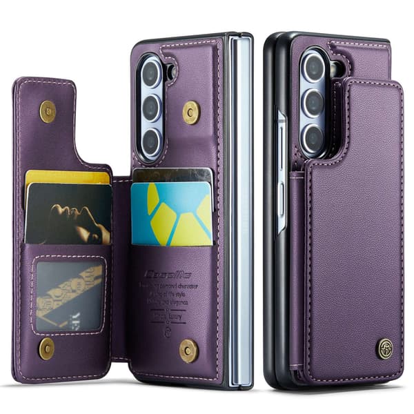 Etui til iPhone 16 Pro Lilla Flip Lommebok med Kortholder