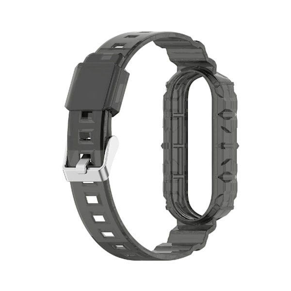 Gjennomsiktig Svart Tpu Integrert Rem kompatibel med Xiaomi Mi Band 5/6/7