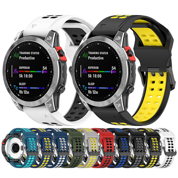 22 mm silikone urrem, kompatibel med Garmin Fenix 6 Pro