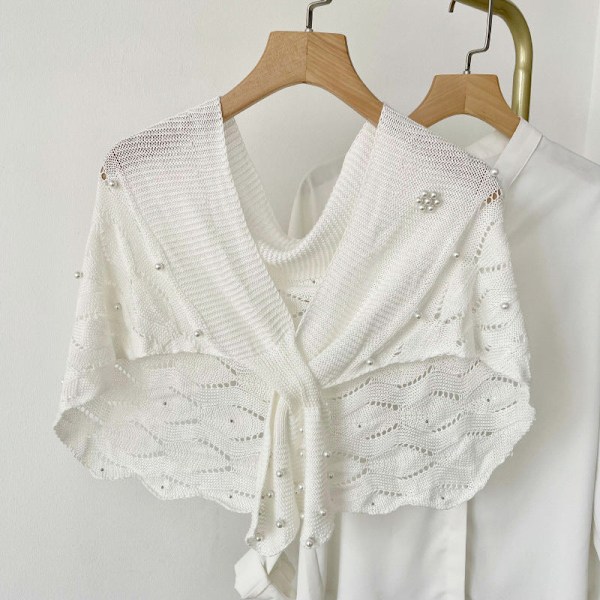 Dame falsk krage Avtakbar halv Sommer Nakke Beskyttelse Kni White