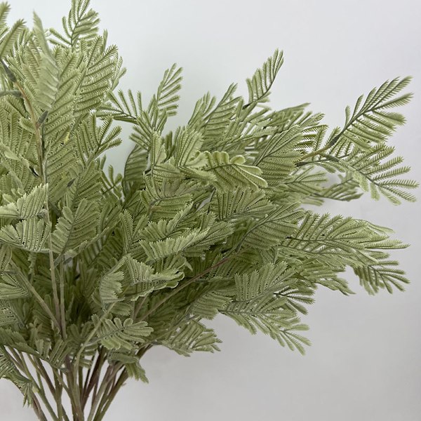 Mimosa Konstgjorda Blommor Gröna Blad för Vardagsrumsbordsdekoration Large 6-pronged fork 93cm