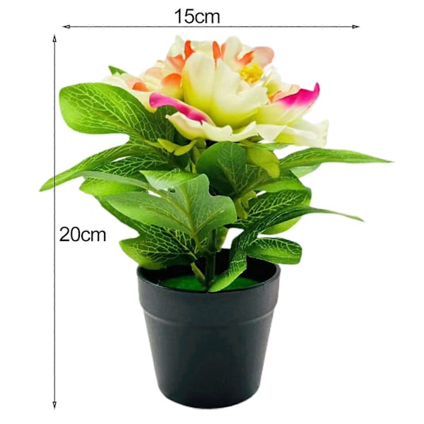 Konstgjord Pion Blomma i Kruka Hemmakontor Vardagsrum Bordsdekoration Bröllop Falska Blomster Växter Pink