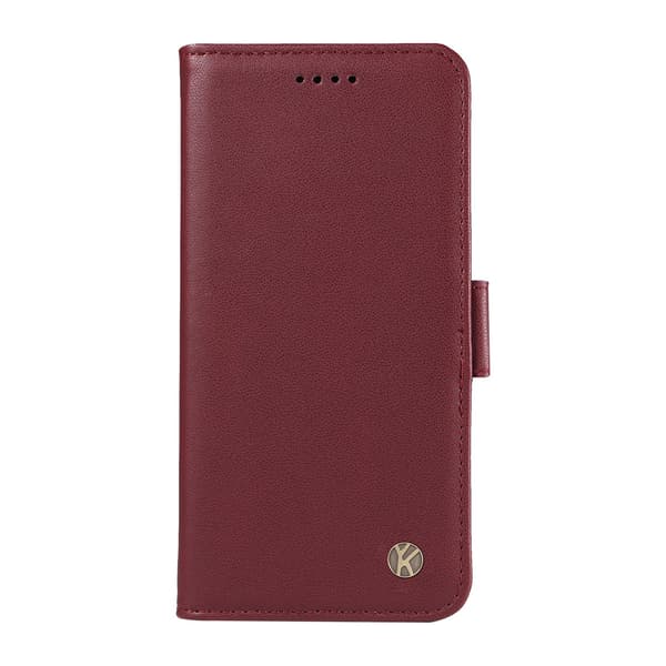 Etui til iPhone 13 mini Vinrød Matt Soft-Touch Side Spenne Flip Lommebok med Kortholder