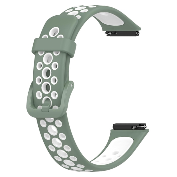 Ljusgrön Vit Ljusgrön Vit Andningsbar Silikonklockarmband kompatibelt med Huawei Band 7 / 7 Nfc