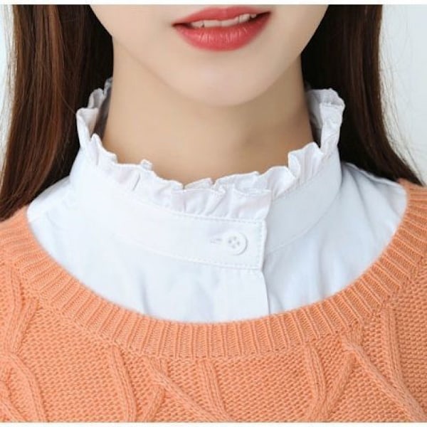 Dame falsk krage Avtakbar halv Vinter Skjorte Avtakbar wi Cotton White stand collar 45-75kg