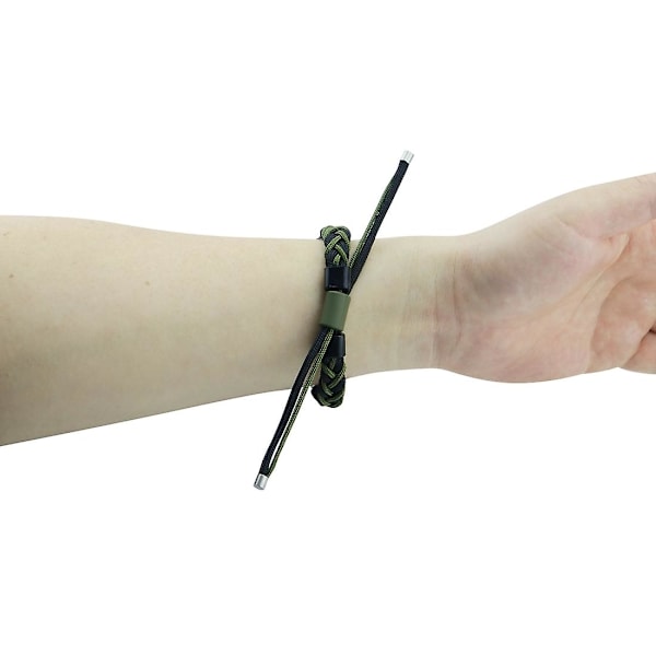 Svart Grön Svart Grön Flätad Sladd Nylon Klockarmband kompatibelt med Xiaomi Mi Band 7