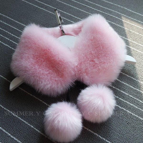 Naisten tekoviulus Irrotettava puoli Naisten talvi plus Tianhou Pink 56CM
