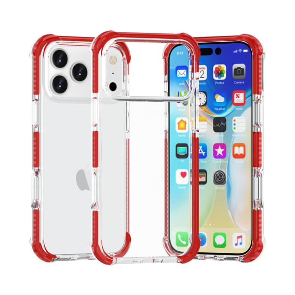 Etui til iPhone 13 Pro Hard Corners Clear Red