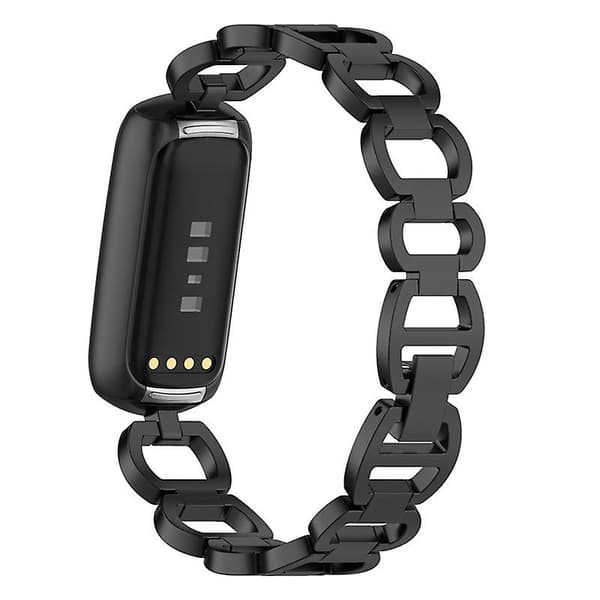 Sort Sort kompatibel med Fitbit Luxe Special Edition Metal Urrem