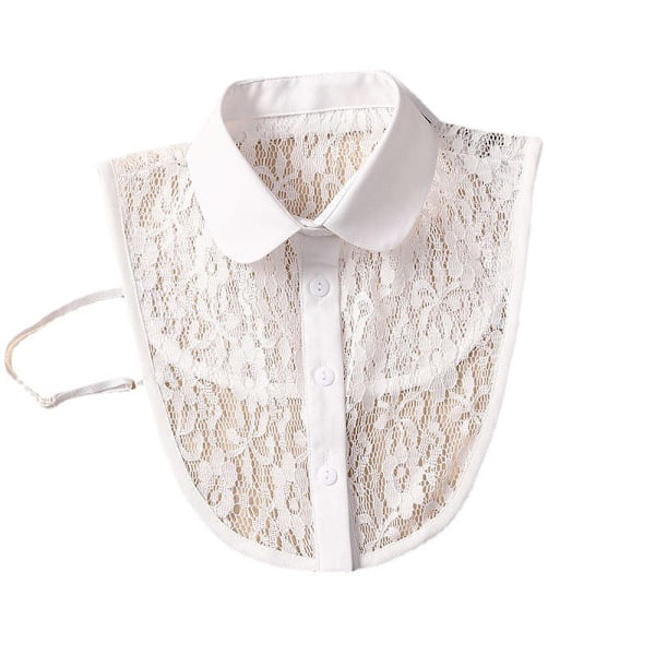 Lös krage för damer Avtagbar krage All-Match Tröja Decora White lace round neck