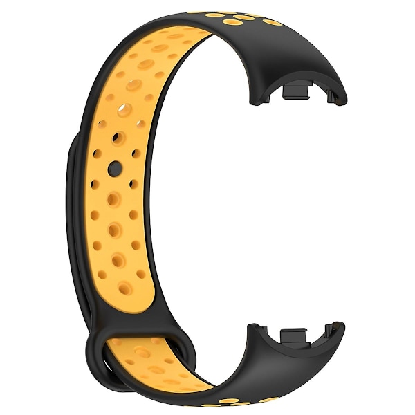 Svart Gul Svart Gul Silikon Armbandsrem kompatibel med Xiaomi Mi Band 8